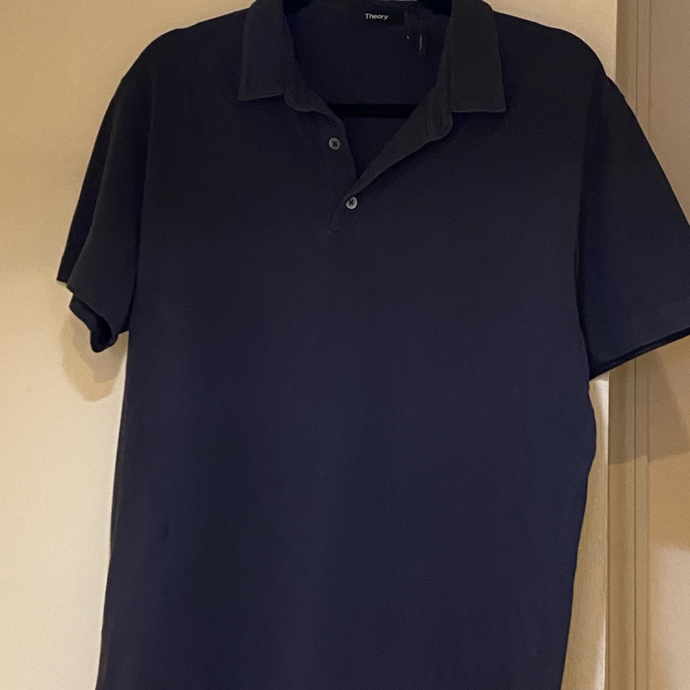 Mens theory short sleeve polo in navy